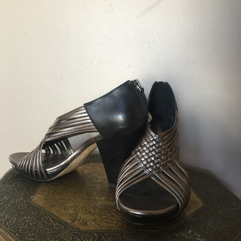 FRANCO SARTO Strappy Metallic Sandal